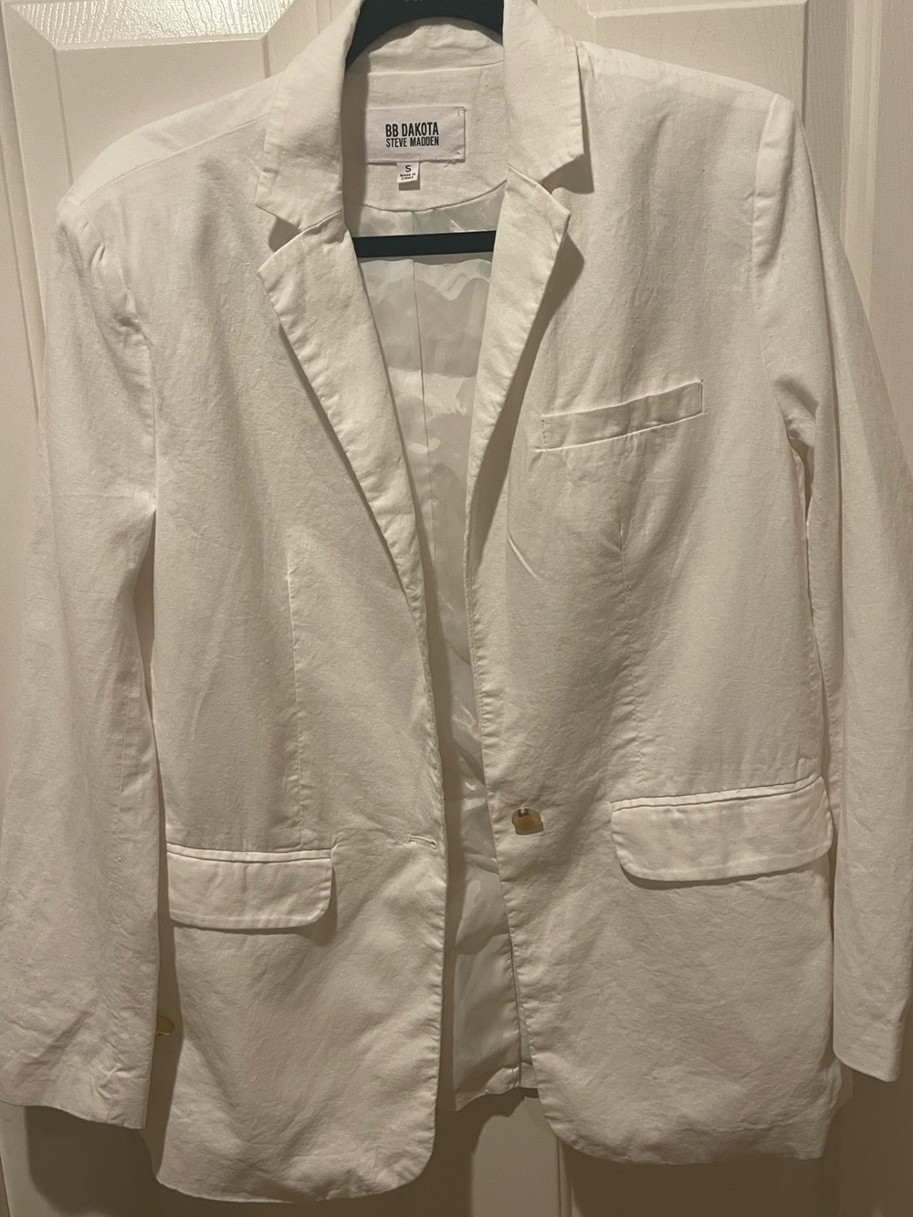 BB Dakota by Steve Madden | White Linen Blend Blazer | Size Small
